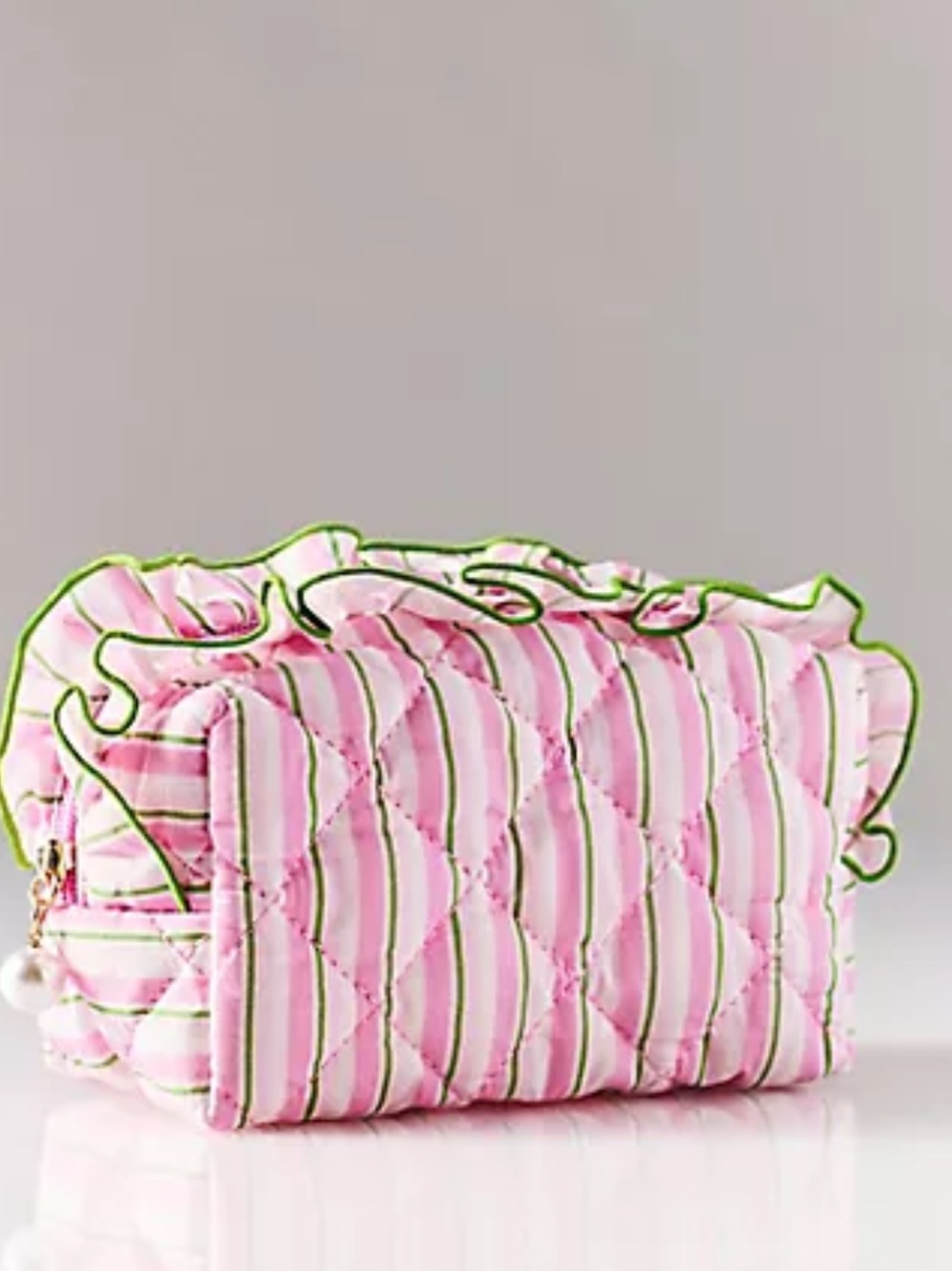 NWT Anthropologie Shiraleah Cosmetic Bag with Pearl Like Zipper